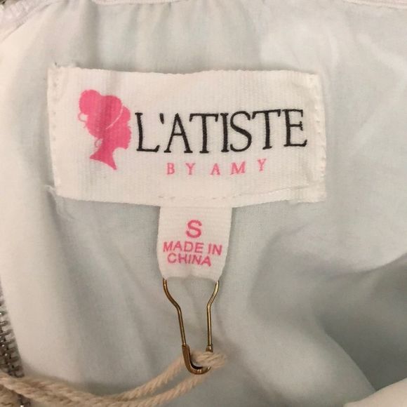 L’atiste Palm Print Off Shoulder Minidress NWT size Small - Picture 8 of 10